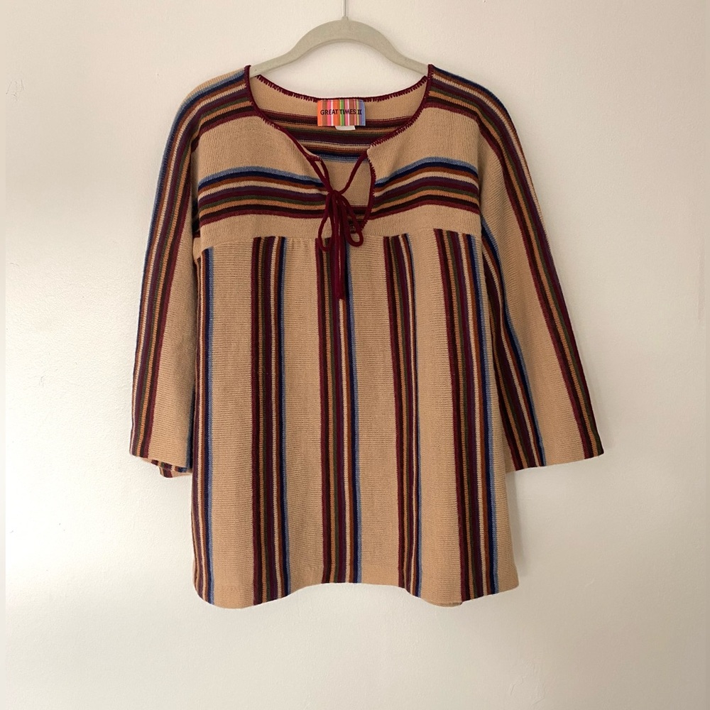 70s stripe knit top - Picture 2 of 7